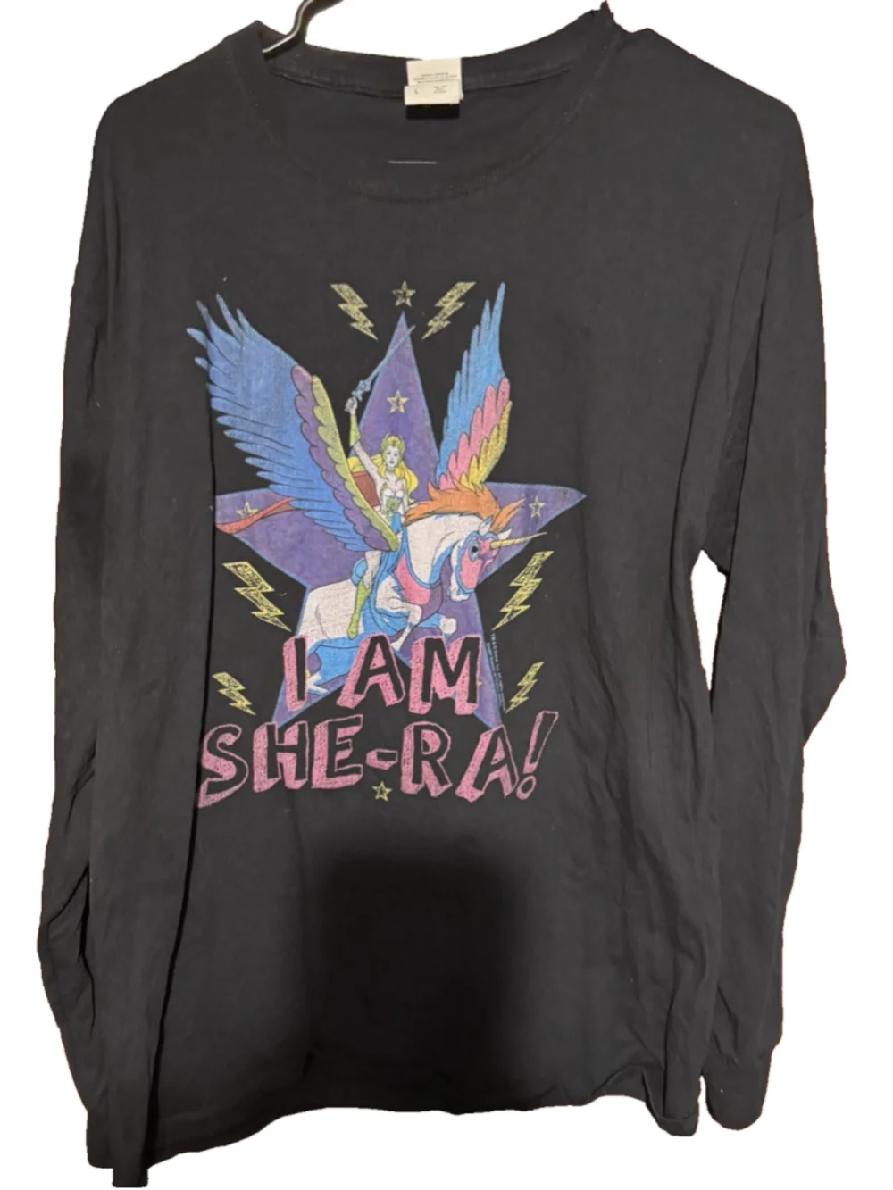 She-Ra Princess of Power Character L/S T-Shirt Men's Sz L Black